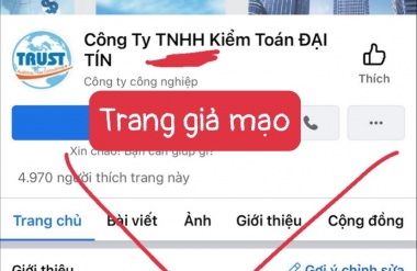 Cảnh báo trang Facebook giả mạo Công ty TNHH Kiểm toán Đại Tín