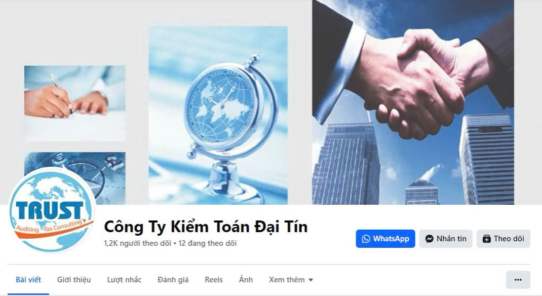 Facebook chính thức của Công ty với 1,2k theo dõi